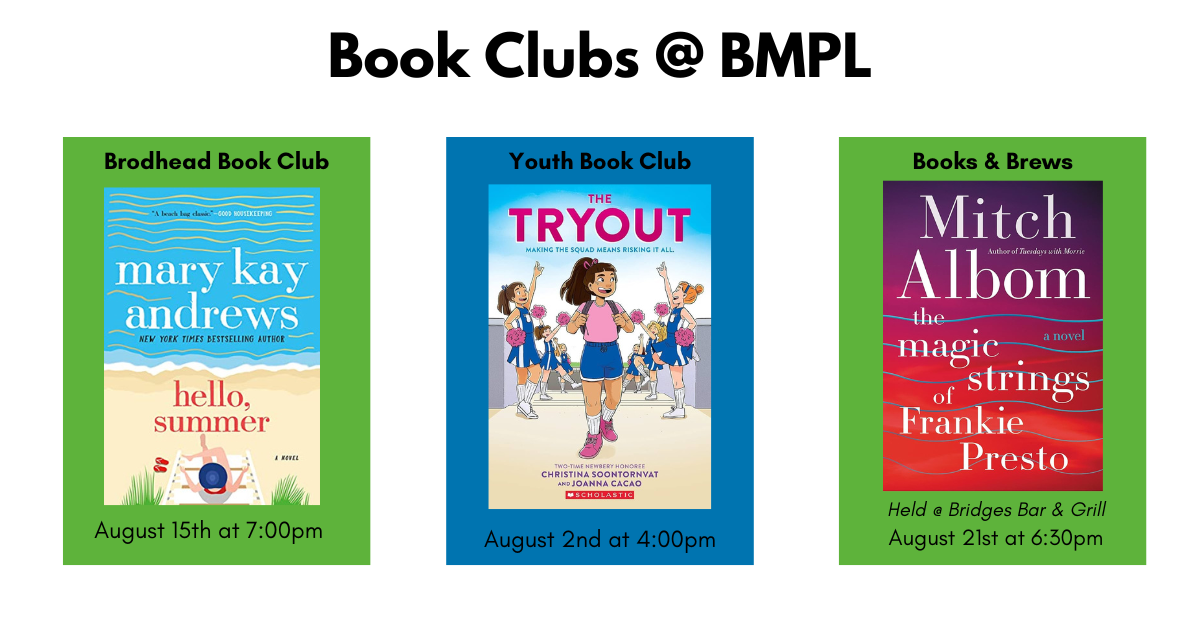 Books clubs at bmpl for august
